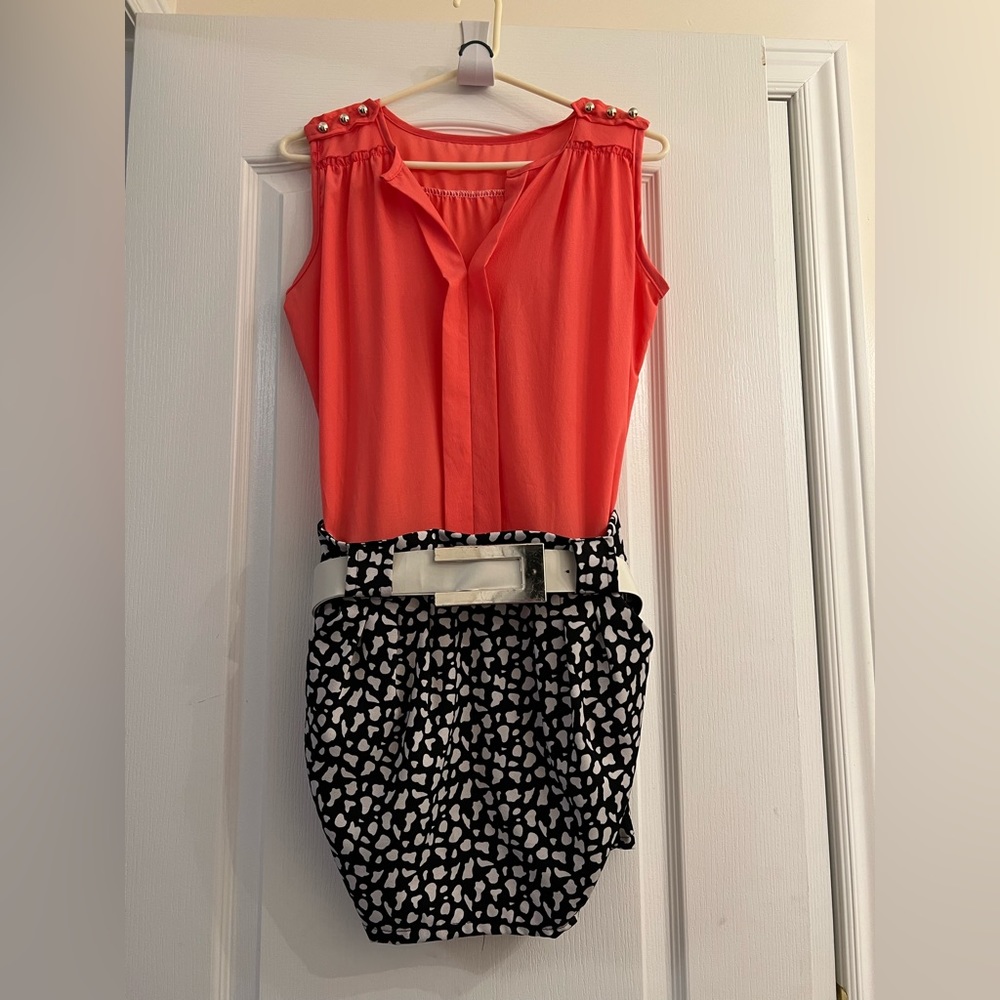 Top & Belted Mini Skirt Outfit Size XS/S